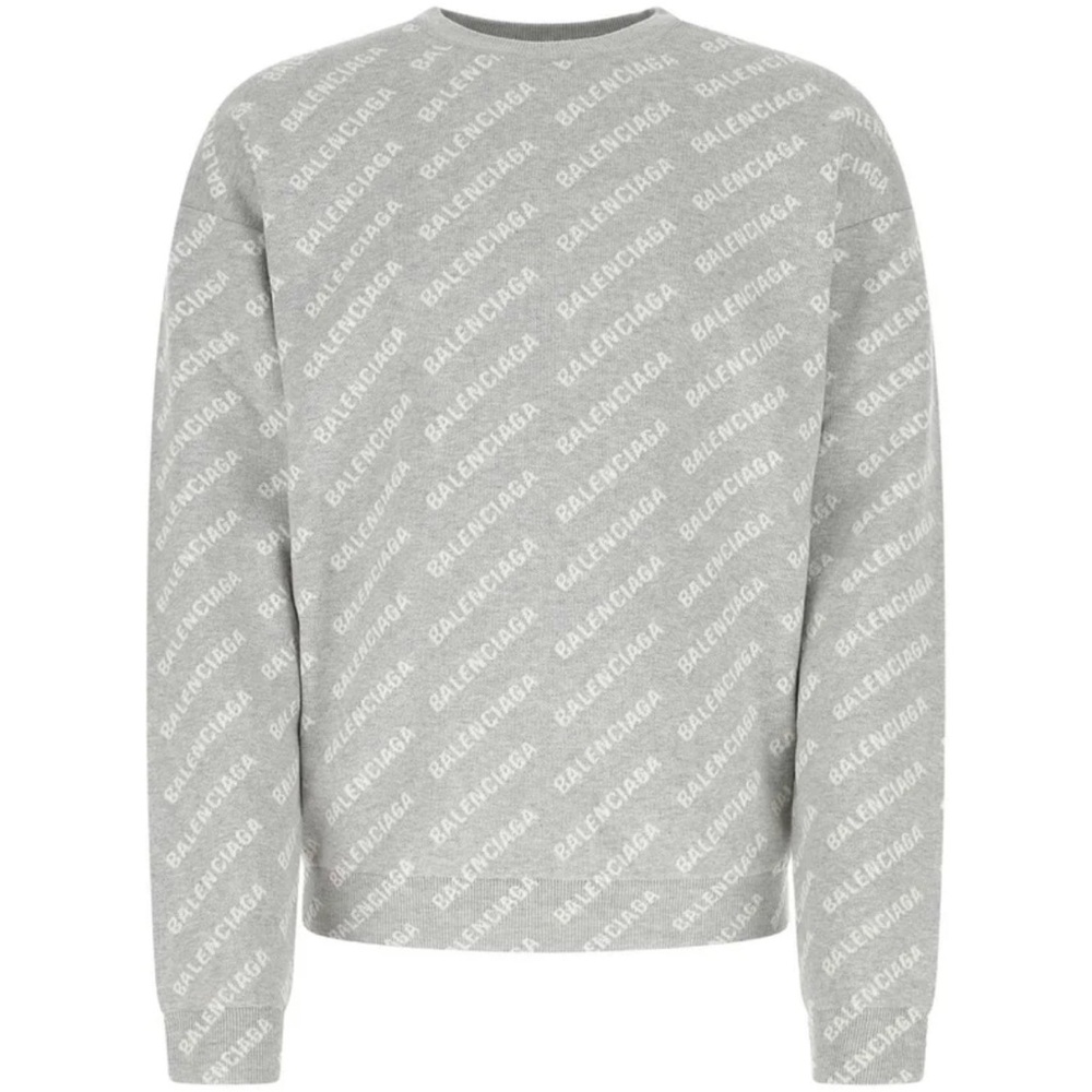 Balenciaga all over logo knit crew neck